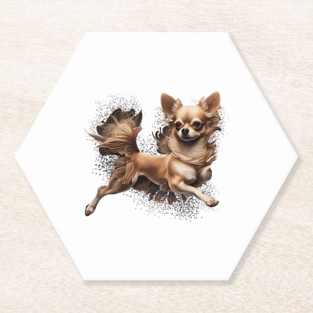 Porta-copo De Papel Balé Chihuahua Ballerina dança (Frente)