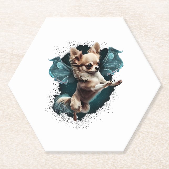 Porta-copo De Papel Balé Chihuahua Ballerina dança (Frente)