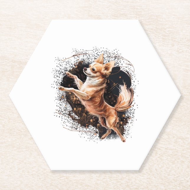 Porta-copo De Papel Balé Chihuahua Ballerina dança (Frente)