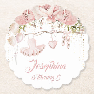 Porta-copo De Papel Balé da festa de aniversário do tutu cor-de-rosa-p