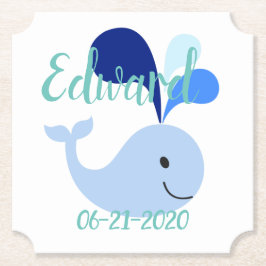 Porta-copo De Papel Baleia Azul Feliz