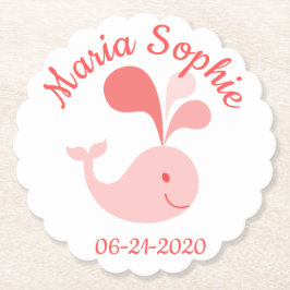 Porta-copo De Papel Baleia Rosa Feliz