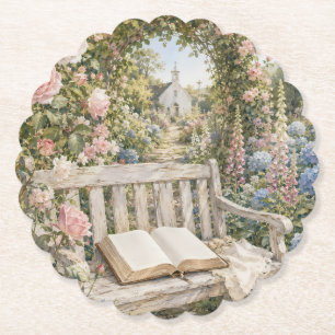 Porta-copo De Papel Banco de Jardim de Oração Capela Aquarela