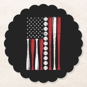 Porta-copo De Papel Bandeira Americana Vintage Baseball Bandeira 4 de