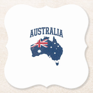 Porta-copo De Papel Bandeira da Austrália Mapa Gráfico Antigo Maltrata