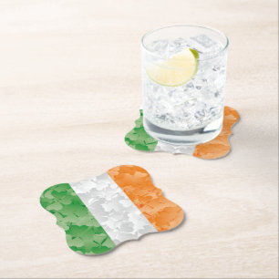 Porta-copo De Papel Bandeira da Irlanda com um padrão de pântanos