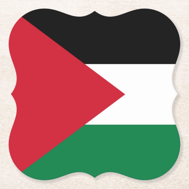 Porta-copo De Papel Bandeira da Palestina (Palestina) (Frente)