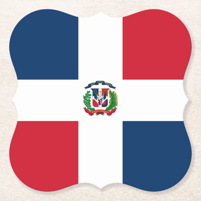 Porta-copo De Papel Bandeira da República Dominicana (Frente)