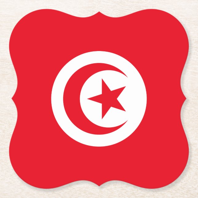Porta-copo De Papel Bandeira da Tunísia (Frente)