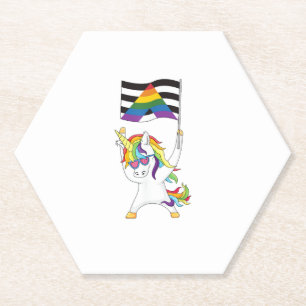 Porta-copo De Papel Bandeira de Aliado Reto Unicórnio Trans Orgulho Ga
