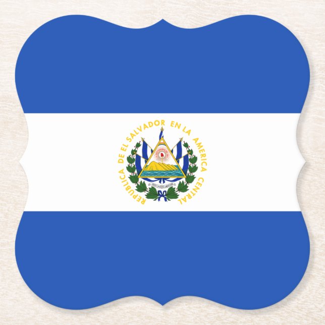 Porta-copo De Papel Bandeira de El Salvador (Frente)