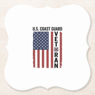 Porta-copo De Papel Bandeira de Veterano da Guarda Costeira Design Vet