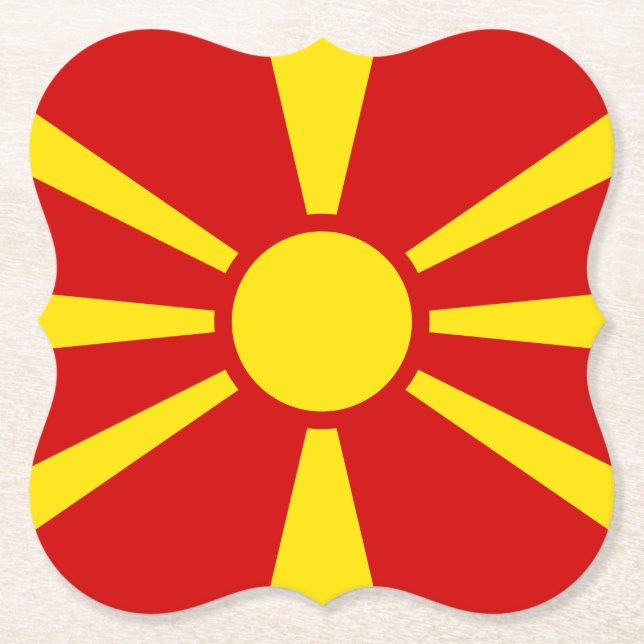 Porta-copo De Papel Bandeira Macedônia (Macedônia) (Frente)