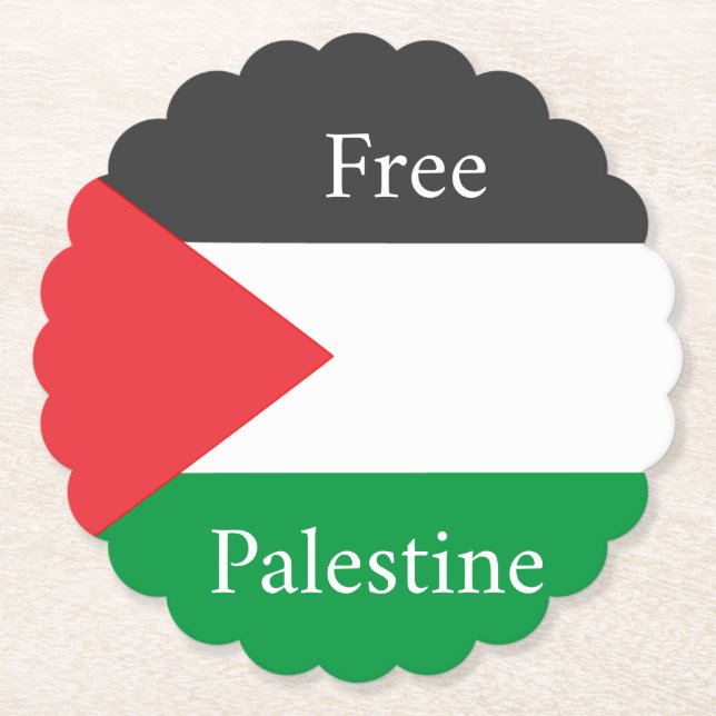 Porta-copo De Papel Bandeira Palestina Livre sob medida (Frente)