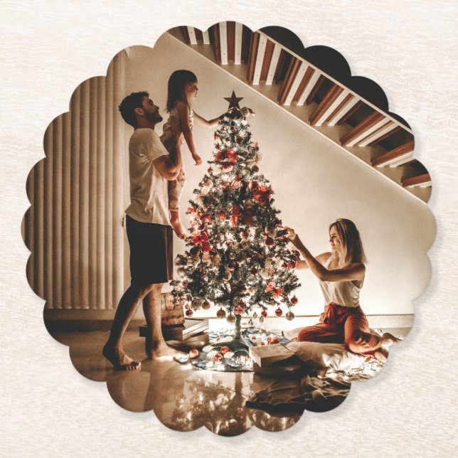 Porta-copo De Papel Bandeja Circular de Foto Personalizada (Frente)