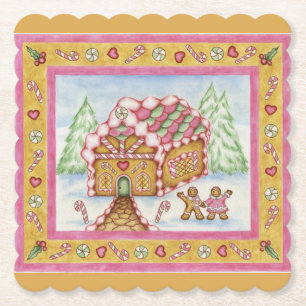 Porta-copo De Papel Bandejas de Papel Casa de Biscoito de Gengibre