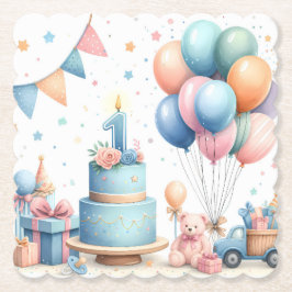 Porta-copo De Papel Bandejas de Papel para Festa de Aniversário Azul d