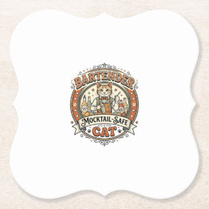 Porta-copo De Papel Barman Mocktail-Safe Gato Barman Mocktail-Safe