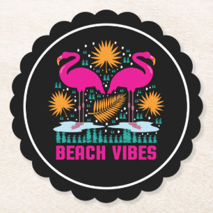 Porta-copo De Papel Beach Vibes Pink Flamingos-19501