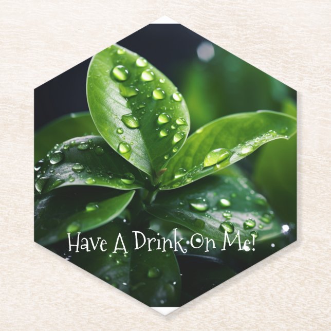 PORTA-COPO DE PAPEL BEBA EM MIM PORTA COPOS DE FOLHA VERDE (Frente)