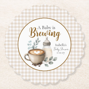 Porta-copo De Papel Bebê está Preparando Café Chá de Bebê Guardanapo d