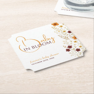 Porta-copo De Papel Bebê no Bloom Autumn Wildflower Chá de fraldas