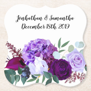 Porta-copo De Papel Beber Lavanda de Coasters Hibiscus em Branco