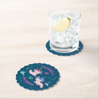 Porta-copo De Papel Bebidas de Aniversário de Axolote Rosa Fofa