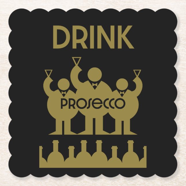 Porta-copo De Papel Bebidas De Vinho Prosecco (Frente)