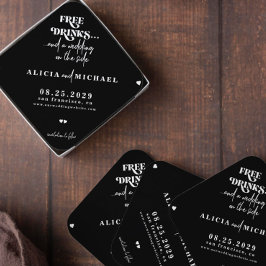 Porta-copo De Papel Bebidas grátis casamento moderno engraçado salve a