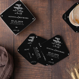 Porta-copo De Papel Bebidas grátis casamento moderno engraçado salve a