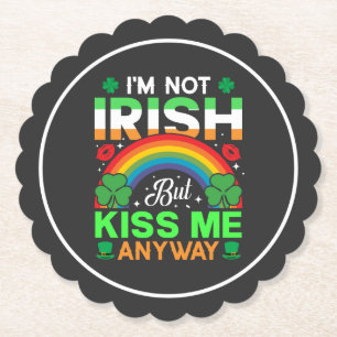 Porta-copo De Papel beije-me mesmo assim humor irlandês design-63942