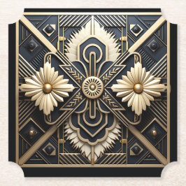 Porta-copo De Papel Bela Arte Deco Marfim Creme Dourado Preto