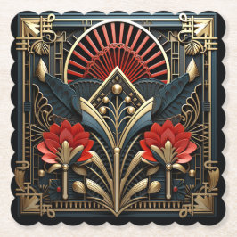 Porta-copo De Papel Belo Deco Vermelho Dourado