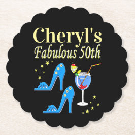 PORTA-COPO DE PAPEL BELO DESIGN DE ANIVERSÁRIO AZUL 50º ANIVERSÁRIO