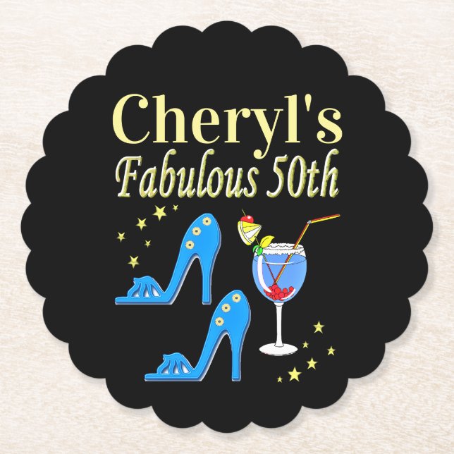 PORTA-COPO DE PAPEL BELO DESIGN DE ANIVERSÁRIO AZUL 50º ANIVERSÁRIO (Frente)