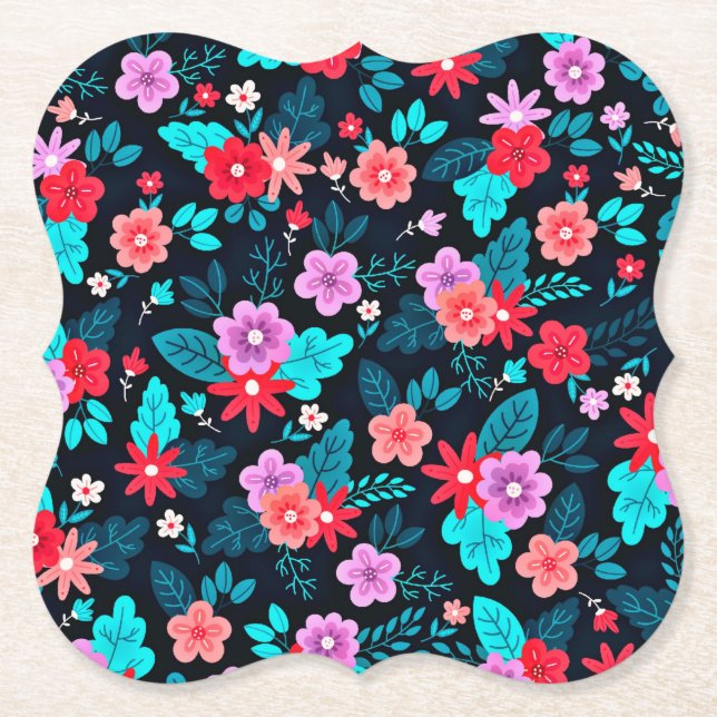 Porta-copo De Papel Belo Fundo Floral Ditsy-56676 (Frente)