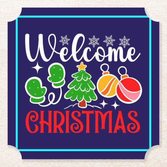 Porta-copo De Papel Bem-vindo Natal-63758 (Frente)