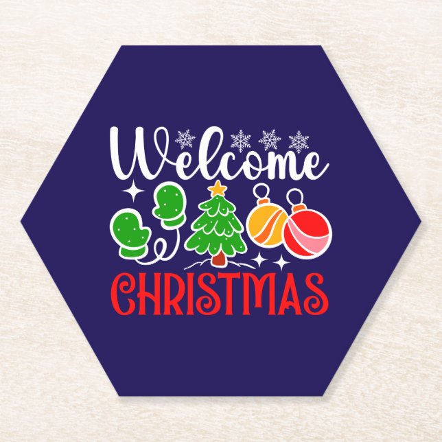 Porta-copo De Papel Bem-vindo Natal-63758 (Frente)