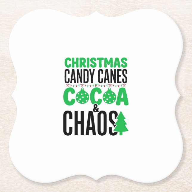 Porta-copo De Papel Bengalas de Natal Cacau Caos Design (Frente)