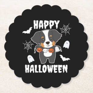 Porta-copo De Papel Bernese Mountain Dog Feliz Dia das Bruxas