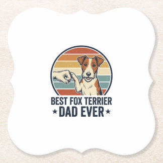 Porta-copo De Papel Best Fox Terrier Dad Ever Vintage Dog Lover Shirt_