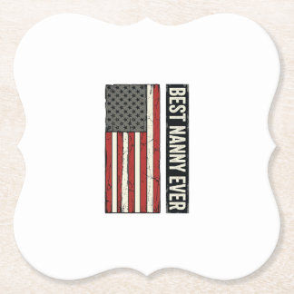 Porta-copo De Papel Best Nanny Ever Patriotic Vintage Flag Shirt Desig