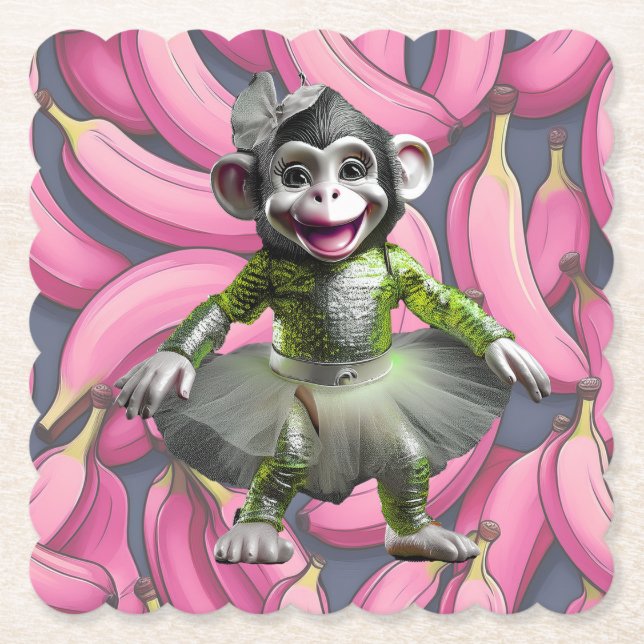 Porta-copo De Papel Bibelô de Chimpanzé em Cerâmica (Frente)