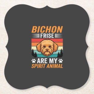 Porta-copo De Papel Bichon Frise Espírito Animal Cão Retro