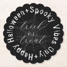 Black and White Spider Web Modern Happy Halloween