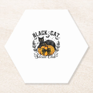Porta-copo De Papel Black Cat Social Club, Halloween, Coquette, Gótica