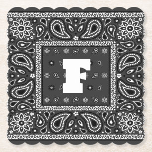 Porta-copo De Papel Black Paisley Bandana Birthday Hip Hop Rap Scarf