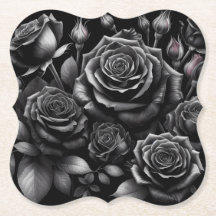 Black Rose Paper Coasters – Mais Formas Disponívei