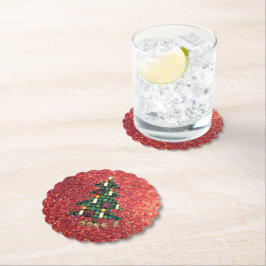 Porta-copo De Papel Bling Christmas Tree Glitter